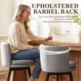 thumbnail image 3 of Dayalane Modern Bar Stools Set of 4, 26" Swivel Counter Height Bar Stools with Barrel Back, Linen Upholstered Barstools with Wood Legs for Kitchen Island, Dining Room, Home Bar，Grey, 3 of 16