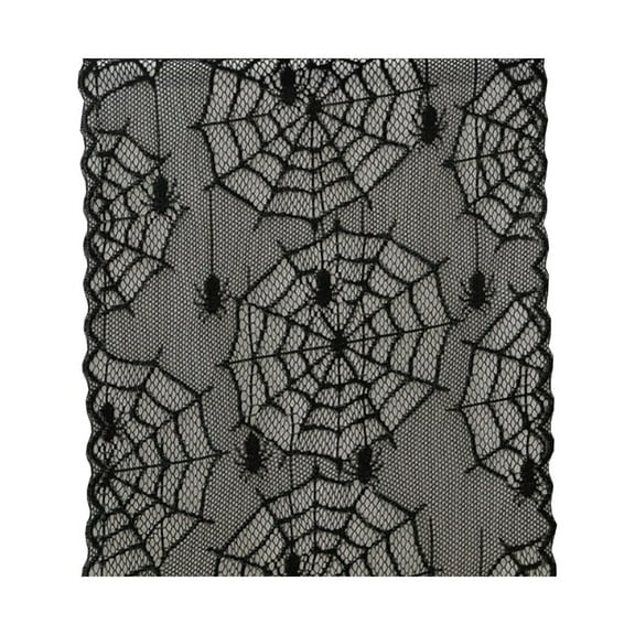 Btomtd 39.37 x 39.37 inch European Style Spider Web Halloween Table Cloth Party Holiday Tablecloth Family Kitchen Table Cloth Multi Use, Black