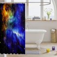 thumbnail image 3 of Manfei Celestial Nebula Shower Curtain 72Wx72L,Sparkling Stars Print Bathroom Curtain,Blue Orange, 3 of 5
