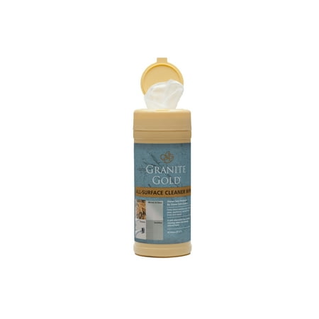 Granite Gold All-Surface Wipes, 40 ct, Streak-Free All-Purpose Cleaner Wipes for Glass, Stainless Steel and More