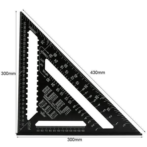 Ruler Aluminum Square Tool Engineer Triangular Plate Inch for Shape Ruler Aluminum Alloy Merchandisers