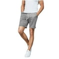 thumbnail image 2 of Summer Mens Shorts Plus Size Elastic Waist Drawstring Short Pants for Men Summer Casual Loose Beach Vacation Holiday Men Shorts with Pockets S-3XL, 2 of 6