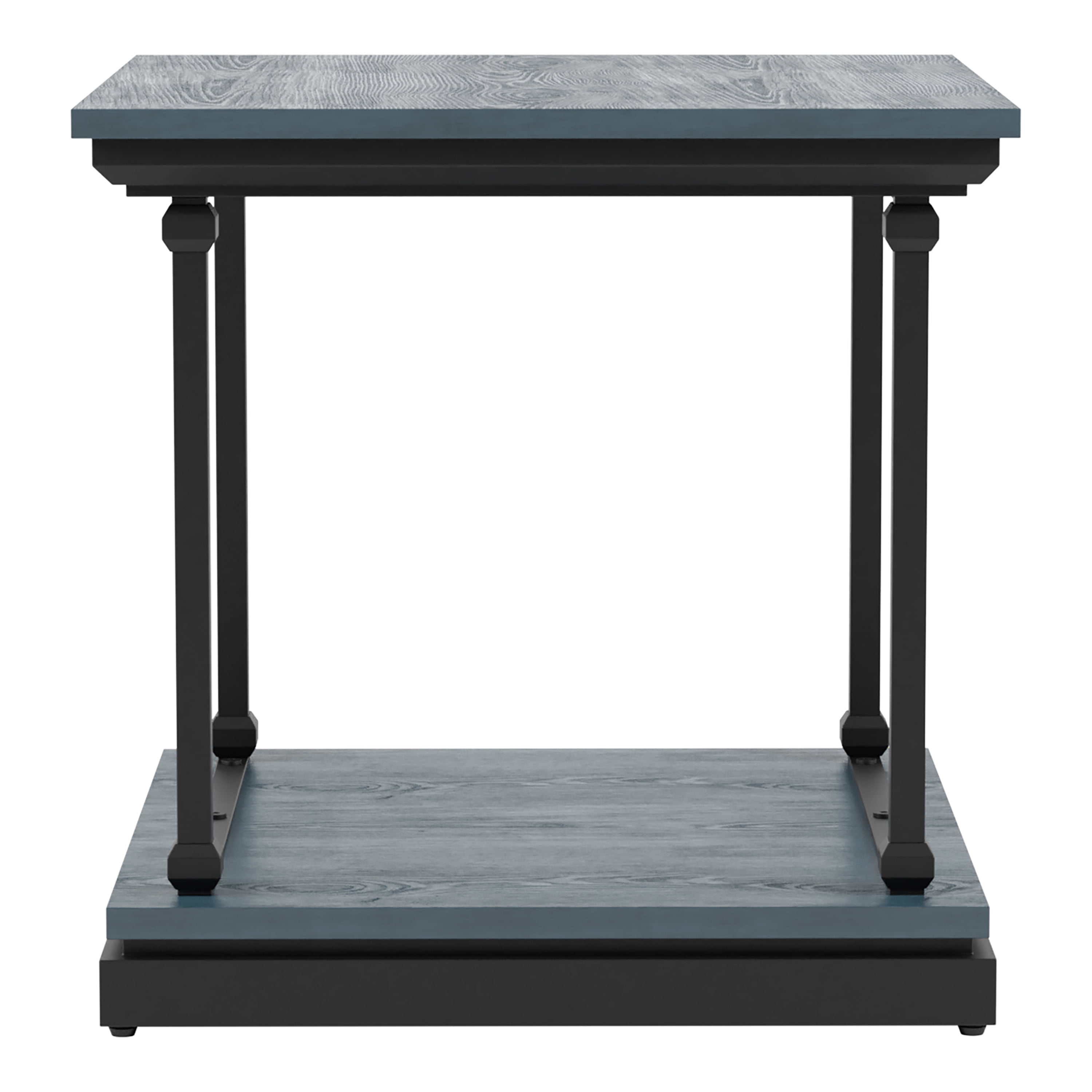 Furniture of America Laem 1-Shelf End Table, Antique Blue