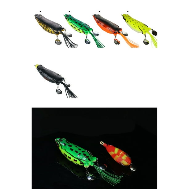 Agiferg 5 Hollow Body Topwater Frogs Fishing Lures Baits With
