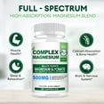 thumbnail image 3 of Magnesium Complex Capsule Supplement 500mg - Magnesium for Sleep, Muscle & Heart - 90 Capsule, 3 of 5