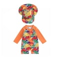 thumbnail image 3 of Ymyiu Toddler One Piece Swimsuit Baby Boys' Toddler Rash Guard Swimsuit Long Sleeve Sun Protection One Piece Zipper Bathing Suit with Sun Hat Beach Swimwear 6-12 Months (Orange,6-12 Months), 3 of 6