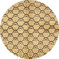 thumbnail image 1 of Ahgly Company Indoor Round Abstract Mustard Yellow Abstract Area Rugs, 5' Round, 1 of 6