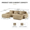thumbnail image 2 of MOONMISS 114" U-Shaped Modular Sectional Sofa for Living Room,Flannelette Fabric,Oversized 4-Seater Couch with 2 Movable Ottoman,Camel, 2 of 7