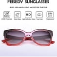 thumbnail image 3 of FEISEDY Retro Oversized Square Sunglasses Stylish Colorful Frame Chic Eyewear for Woman and Men B2597, 3 of 6