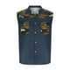 thumbnail image 3 of Camisas de Cuello para Hombres, Moda Casual Día de la Independencia Imprimir Turndown Bolsillos sin Mangas Tanque Deportivo, 3 of 5