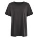 thumbnail image 4 of Camiseta de manga corta y cuello redondo oversize para mujer: corte holgado, color liso, mezcla de poliéster, tops casuales de verano, tallas S-XXL., 4 of 4