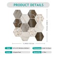 thumbnail image 3 of VEELIKE Boho Hexagon Peel and Stick Backsplash Tile Decals 6-Sheets Adhesive Waterproof Stick on Backsplash for Kitchen Bathroom 12''x12'' Temporary Wall Tile Stickers for Renters Laundry Fireplace, 3 of 10