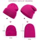 thumbnail image 3 of Gorro de punto con puños y forro de satén para hombres, mujeres y chicos, gorro holgado con calavera, 3 of 5