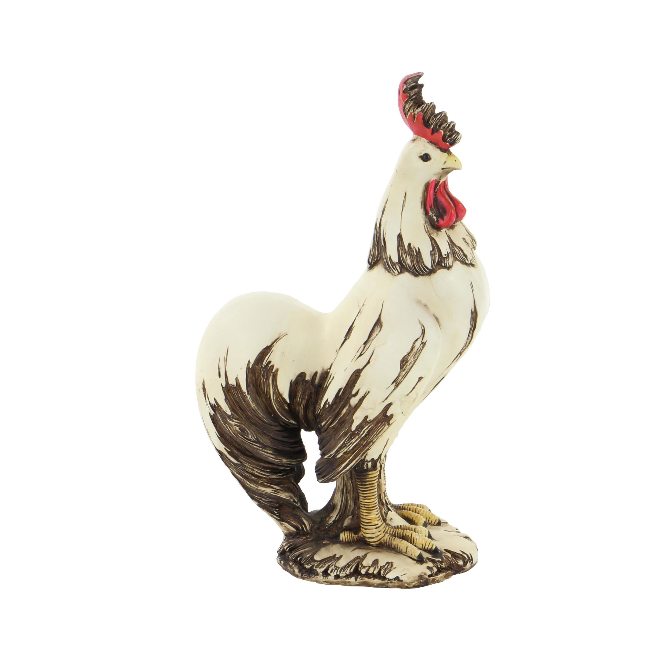 DecMode 15" Indoor Outdoor Rooster Garden Sculpture