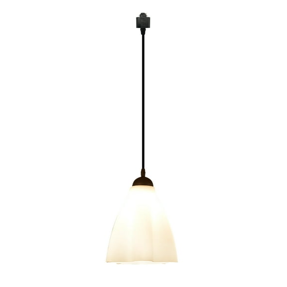 Kiven H-Type Track Lighting, 1-Light Modern Halo Track Pendant Light with Glass Shade, Track Light Pedant with 39.4" Cord for Bedroom Kitchen Island Home Lighting