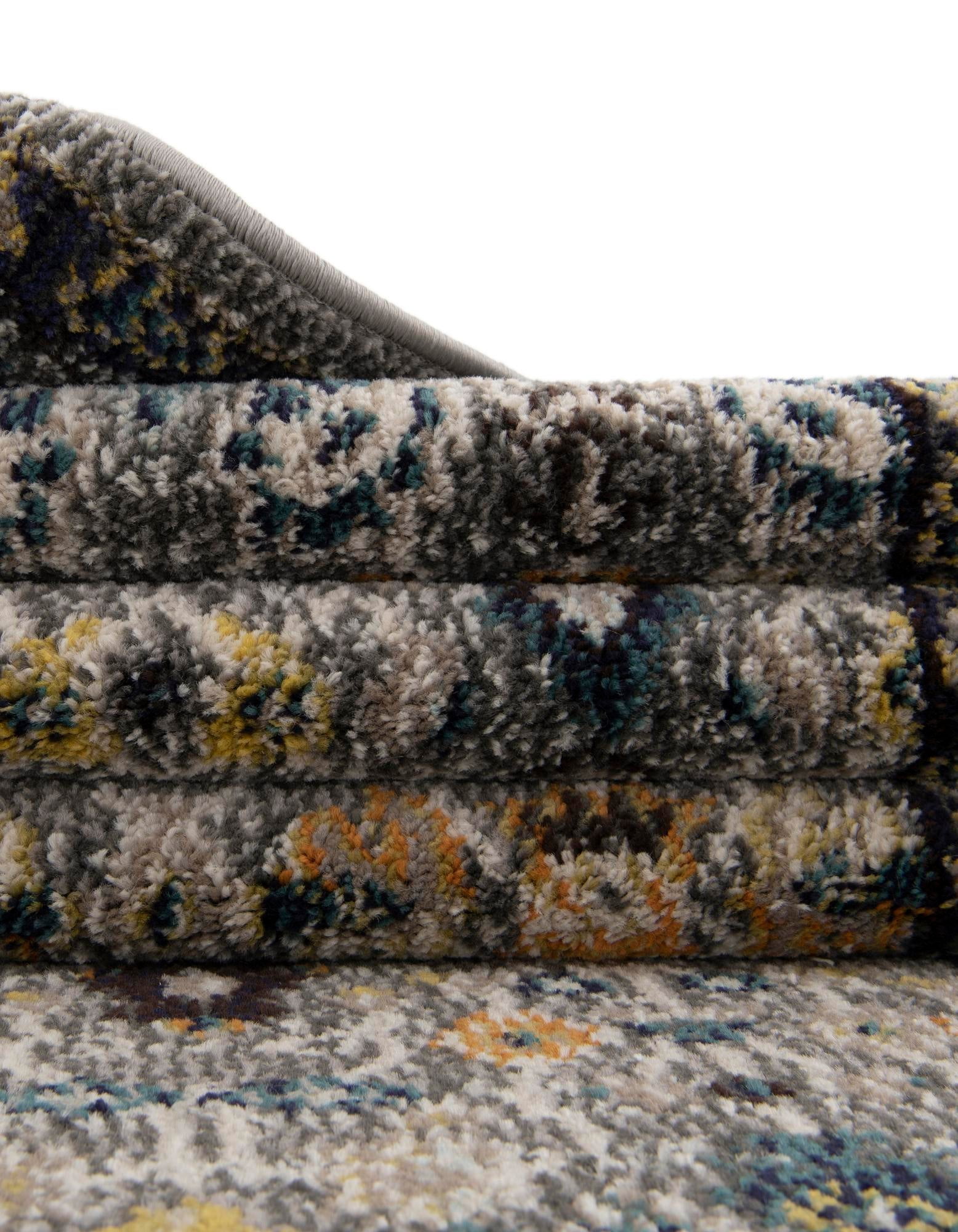 Unique Loom Medici Collection Area Rug - Paradise (8' Round Gray/Gold)