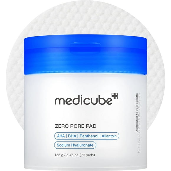 Medicube Zero Pore Pads 2.0, Dual-Textured Facial Toner Pads for Exfoliation and Pore Care with 4.5% AHA Lactic Acid & 0.45% BHA Salicylic Acid, Ideal for All Skin Types (70 Pads)