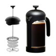 thumbnail image 1 of Cafetera de prensa francesa OVENTE FPB34B de 1 litro con filtración de 4 niveles, 1 of 9