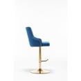 thumbnail image 3 of Best Master Furniture Tabourets de Bar en Velours Capitonné Doré 2 Pcs Brightcast en Bleu, 3 of 5