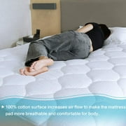 MERITLIFE Extra Thick Cooling Mattress Topper for Back Pain, 100% 400TC Waterproof Mattress Pad Cover - Down Alternative Pillow Top, Hotel Quality Hypoallergenic Queen Size, White