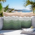 thumbnail image 5 of Waterproof Throw Pillow Covers Set of 2, 18x18 Inch Sage Green Ombre Stripe Decorative Pillowcases Outdoor Pillow Slip Cushion Covers Set for Couch Tent Abstract Summer Beach Coastal, 5 of 7