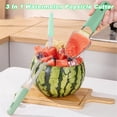 thumbnail image 6 of TETOU 1Pc Watermelon Cutter Slicer, 3-in-1 Watermelon Cutter Slicer Tool, Stainless Steel Watermelon Popsicle Cutter for Kitchen Home - Green, 6 of 6