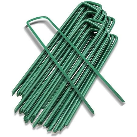 Garden wooden stakes fixed tent ground nails used to fix canvas cover fence fence fence net camping artificial lawn 20 pieces green 15x3