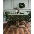 thumbnail image 4 of Dining Room Table Cloth Oblong, Table Cloth Cover Cotton Linen 6-8 Seater with Bells and Snowflake Pattern 140*180cm, 4 of 5