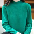 thumbnail image 5 of HongQid Chandails Femme Automne Hiver Chaud Doux Tricoté Ample Chandail Col Roulé Manches Longues, 5 of 5