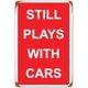 thumbnail image 1 of Letrero de metal divertido de estilo vintage con juegos de coches para decoración de garaje, cueva de hombre, bar, 8 x 12 pulgadas, 1 of 7