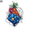 thumbnail image 1 of Pegatinas de tatuaje de flores de color negro, flor brillante, rosa, tatuaje de flores para el brazo, 1 of 7