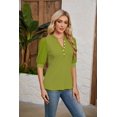 thumbnail image 3 of Blusa Ohhettm Summer Tops para mujer, manga corta, abullonada, color verde L, 3 of 6