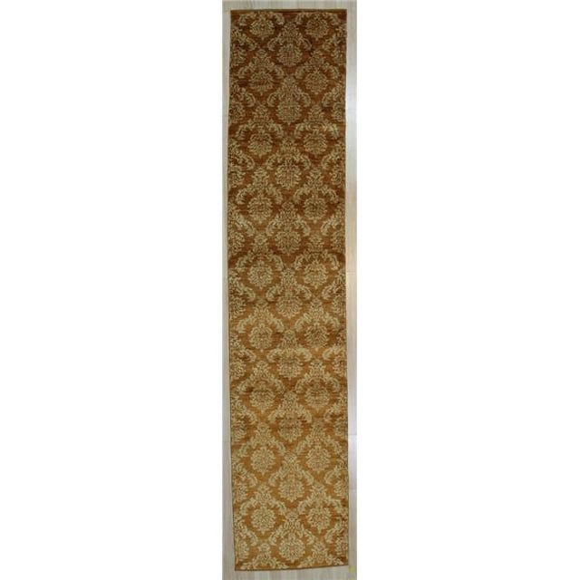 EORC FA7050BN3X13 Tapis de Transition Noué à la Main 3 x 13 Pi, Marron