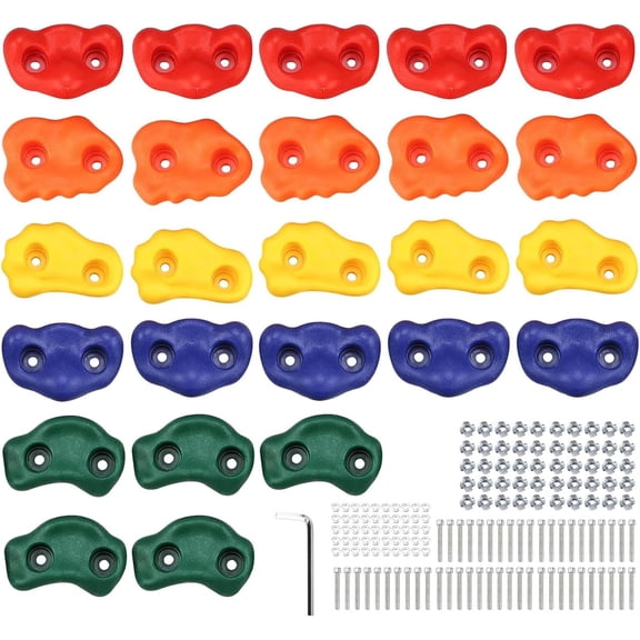 Climbing Holds for Kids and Adults, Rock Climbing Holds - Mounting Hardware Included - Climbing Rocks for DIY Rock Climbing Wall (25 PCS)