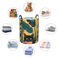 thumbnail image 4 of Balery Cat Hiding In Potted Plants Cesta de ropa redonda con asas, impermeable, independiente, para ropa, juguetes, dormitorio y familia-Small, 4 of 6