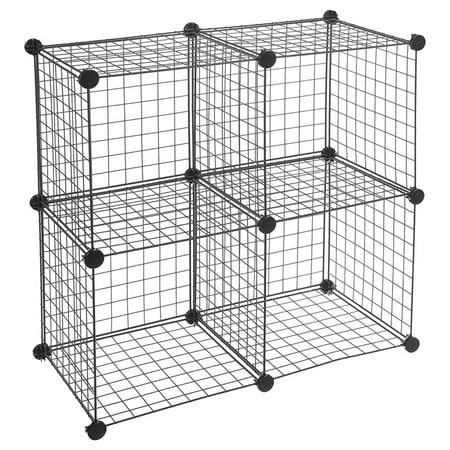 AUGIENB 4/6/8/12 Cube Metal Wire Cube Storage Organizer Cubes DIY Storage Shelves Closet Grids Wire Cubes Stackable Storage Bins Modular...
