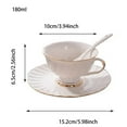 thumbnail image 3 of Elegant Coffee Cup Set with Saucer and Spoon 180ml Non- Design for Home and Café Use for Coffee Lovers and Daily Enjoyment, 3 of 9