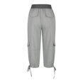 thumbnail image 3 of Pantalon Capri Cargo pour Femmes Été Décontracté Plein Air Actif Randonnée Capris Cargos avec Multiples Poches, 3 of 6