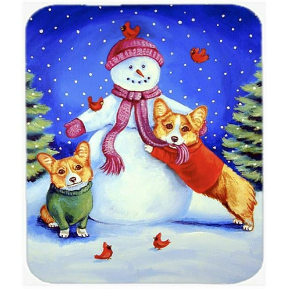 Carolines Treasures  Snowman with Corgi Mouse Pad