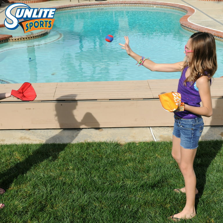 Sunlite Sports EZ Glove Toss and Catch Ball Game Set, Includes 2 Gloves and  1 Ball, Backyard Pool Beach Outdoor Indoor Play, Easy Throw and Catch 
