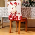 thumbnail image 2 of Feltree Housses de Chaise de Noël Rouges avec Design de Père Noël Bonhomme de Neige Renne pour Décoration de Dossier de Chaise, Tissu Lavable Facile à Installer, Parfait pour Décoration de Fête de Vacances Restaurant Maison, 2 of 7