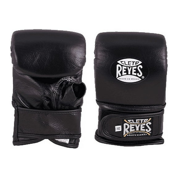 Cleto Reyes Boxing Bag Gloves with Hook and Loop Closure - Medium - Black