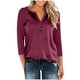 thumbnail image 2 of Blazers para mujer,Camiseta raglán con cuello en V para mujer, manga 3/4, blusa informal de cuello redondo para estar en casa, sopatenor, 2 of 9