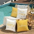 thumbnail image 2 of Outdoor Pillow Covers 20x20 Inch Set of 4 Hello Sunshine Decorative Yellow Throw Pillows Outdoor Summer Waterproof Decor for Patio Funiture Garden Polyester Cushion Covers 013D, 2 of 6