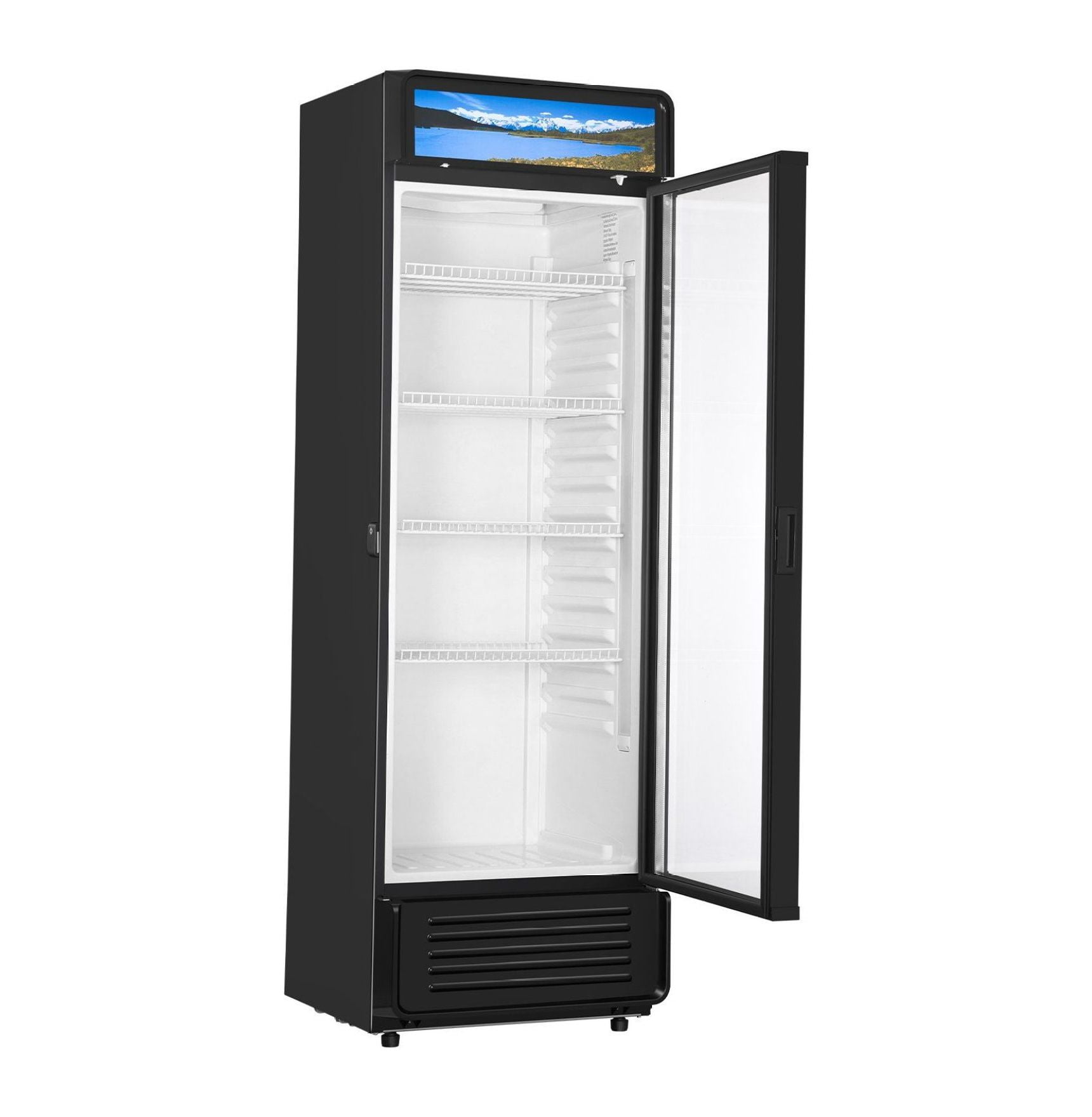 Commercial Refrigerator 13.3 cu ft Glass Door Merchandiser, Beverage Cooler Display Fridge, Adjustable Shelves, Frost-Free, LED Lighting