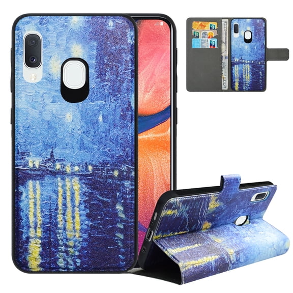 Labanema Samsung Galaxy A20e 2019 Case with Kickstand, 2 in 1 Detachable Magnetic Protective Folio Flip Cover for Samsung Galaxy A20e 2019 (River)