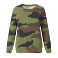 thumbnail image 4 of Womens Camouflage printed Sweatshirt Long Sleeve Casual Crewneck Pullover Hoodless Sweatshirts, 4 of 5