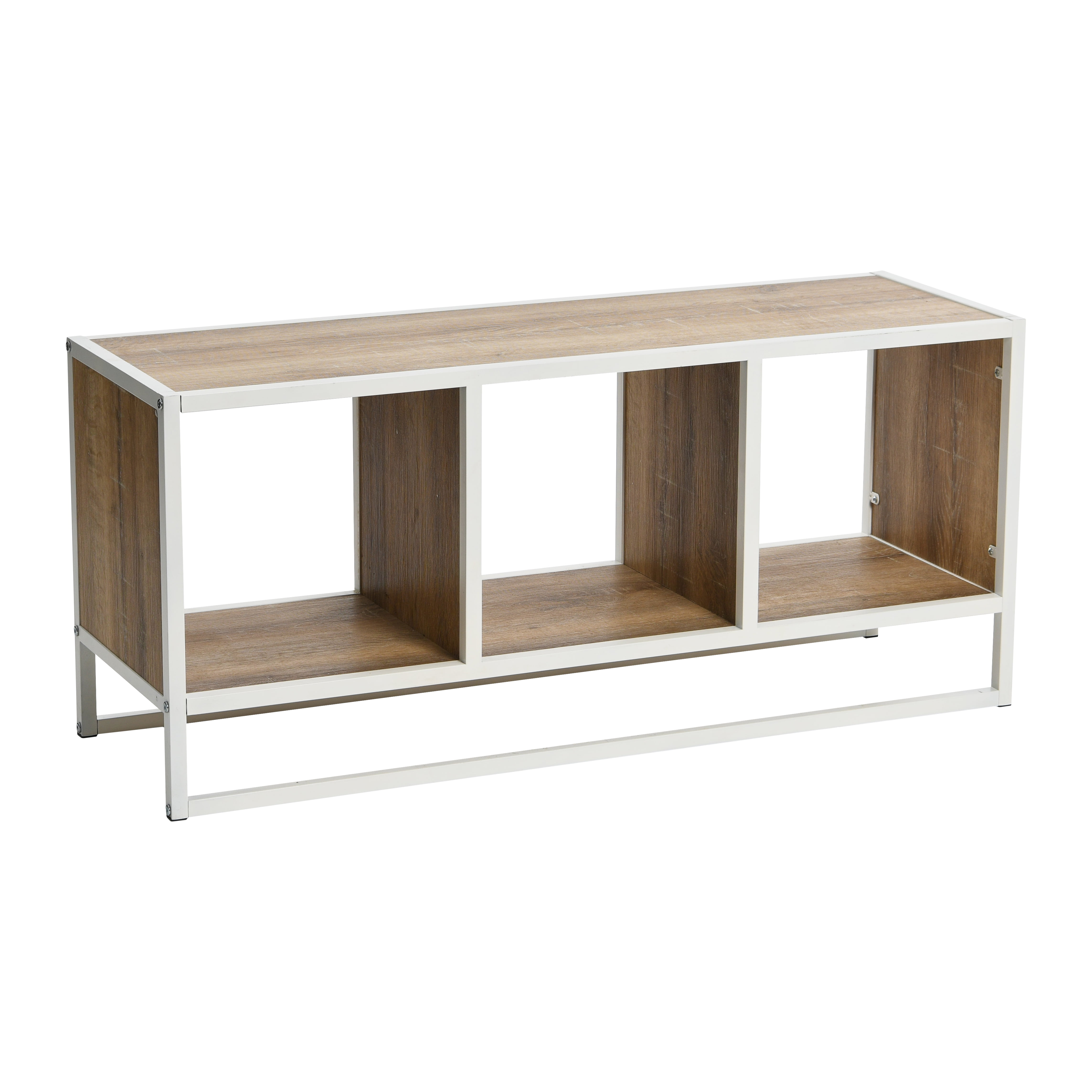 Household Essentials Coastal Oak Coffee Table, Modern Coffee Table with