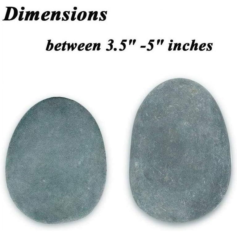 12 Extra-Large Rocks for Painting – Multi-Colored Craft Rock Painting  Stones, 3.5” - 4.5” inch Smooth and Flat, Non-Porous Painting Rocks, 100%