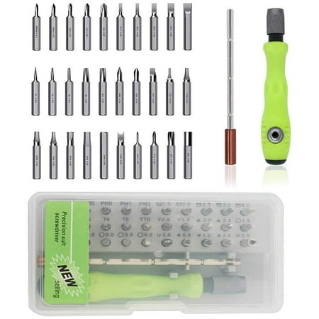 

32-In-1 Screwdriver Tool Set Screwdriver Set Repair Tool Kit Replaceable Drill Bit Drill Bit Set (Green)